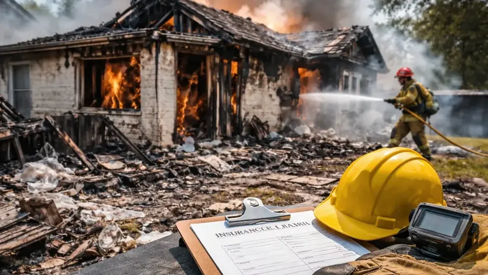 Fire-damaged home in Port Arthur, Texas after a house fire